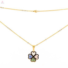 High quality stainless steel new gold chain design clover pendant necklace for men